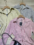 Summer Strip Long Sleeves Zipper Shirts